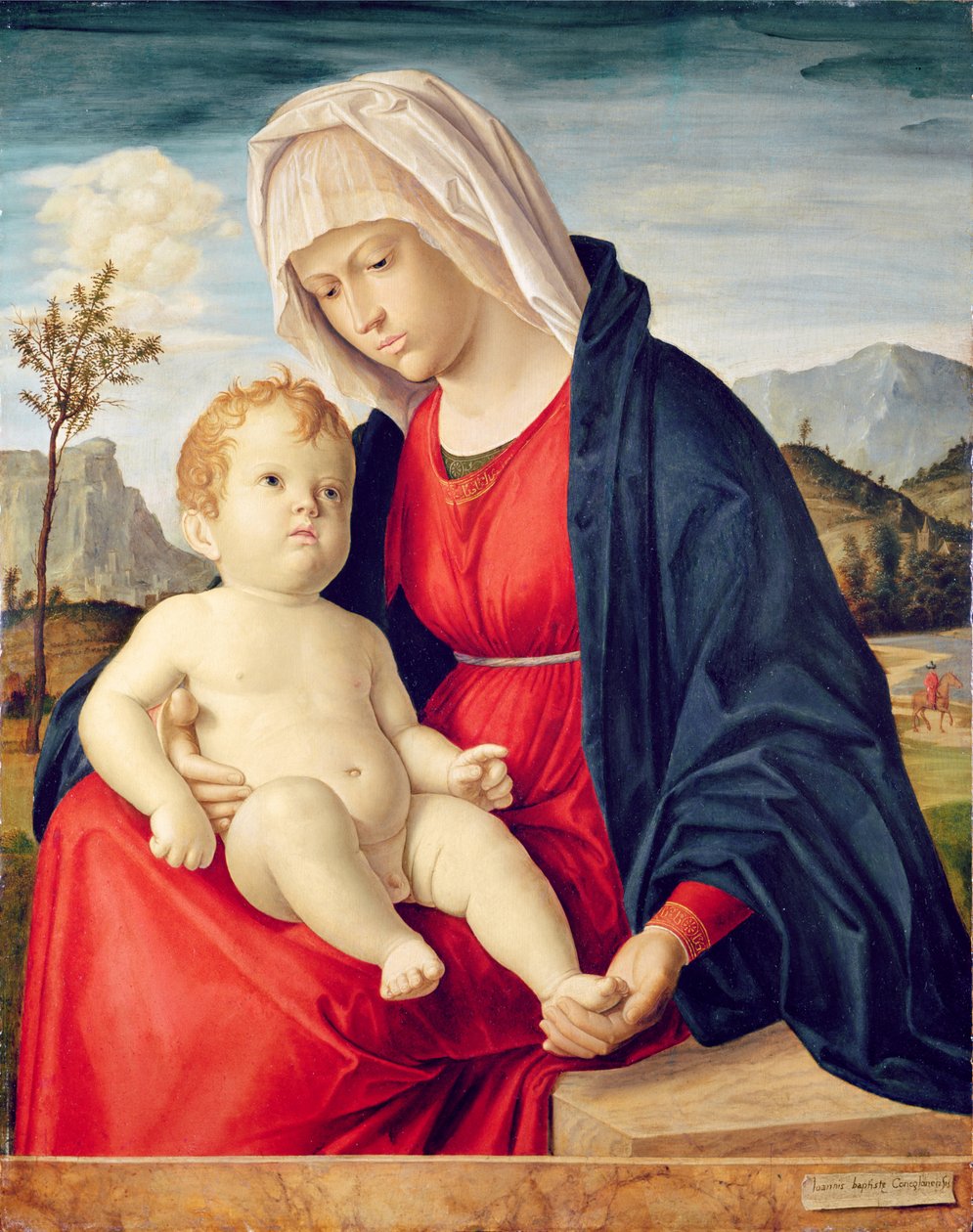Szűz és gyermeke (olaj, tábla) alkotó: Giovanni Battista Cima da Conegliano