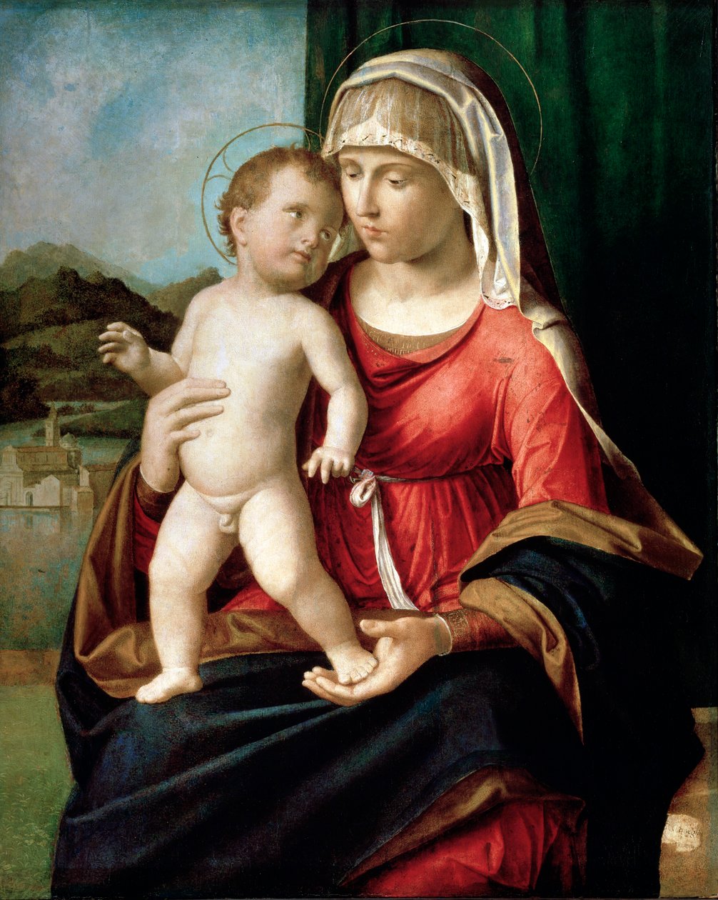 Szűz és gyermek, 1496 és 1499 között. alkotó: Giovanni Battista Cima da Conegliano