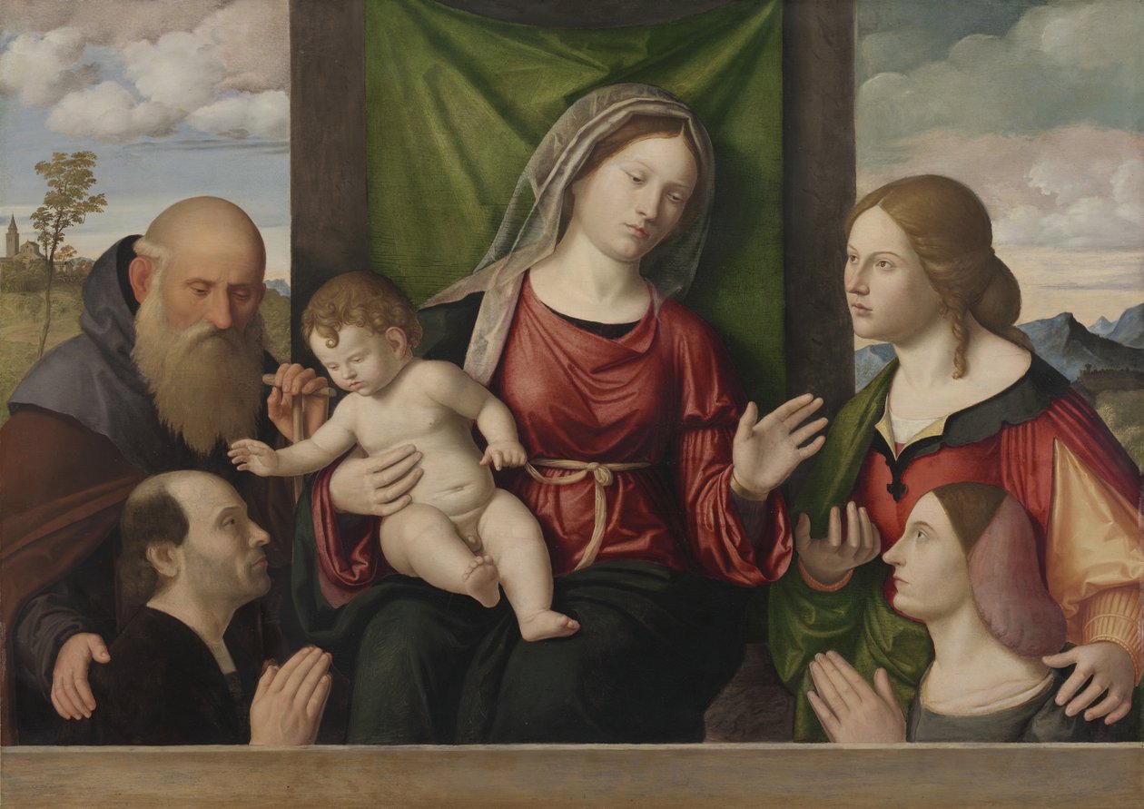 Szűz és gyermek szentekkel és adományozókkal, 1515 körül (olaj, fa) alkotó: Giovanni Battista Cima da Conegliano