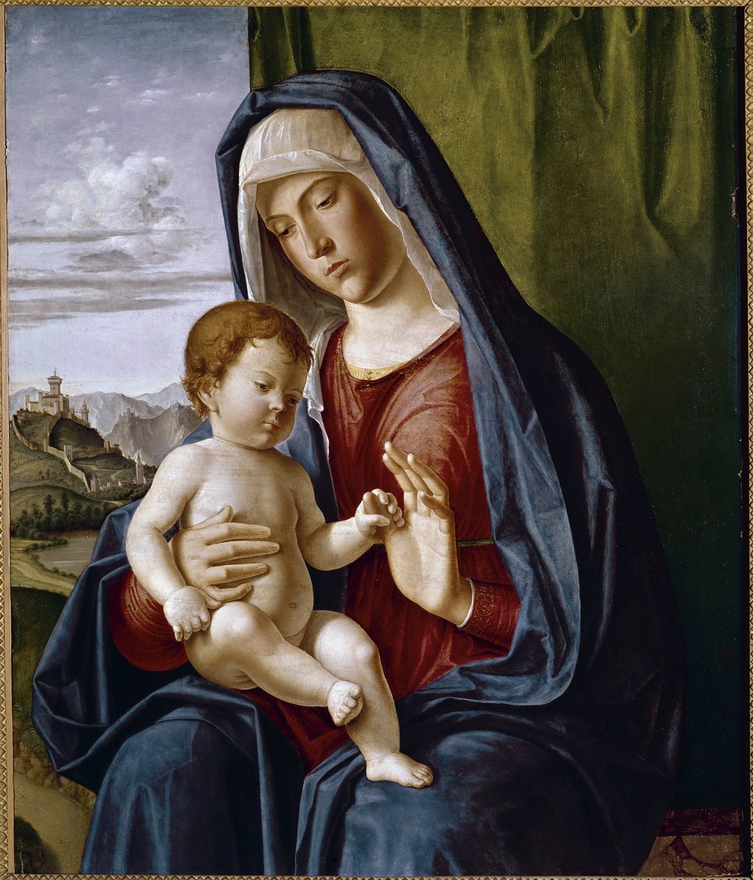 Szűz gyermekkel (tempera a panelen alkotó: Giovanni Battista Cima da Conegliano