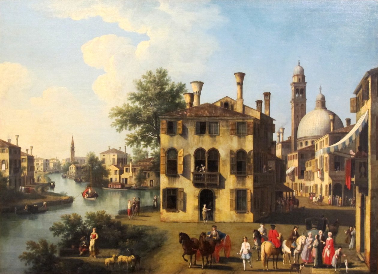 Kilátás a Brentára, Dolo közelében, 18. század végén. alkotó: Giovanni Battista Cimaroli