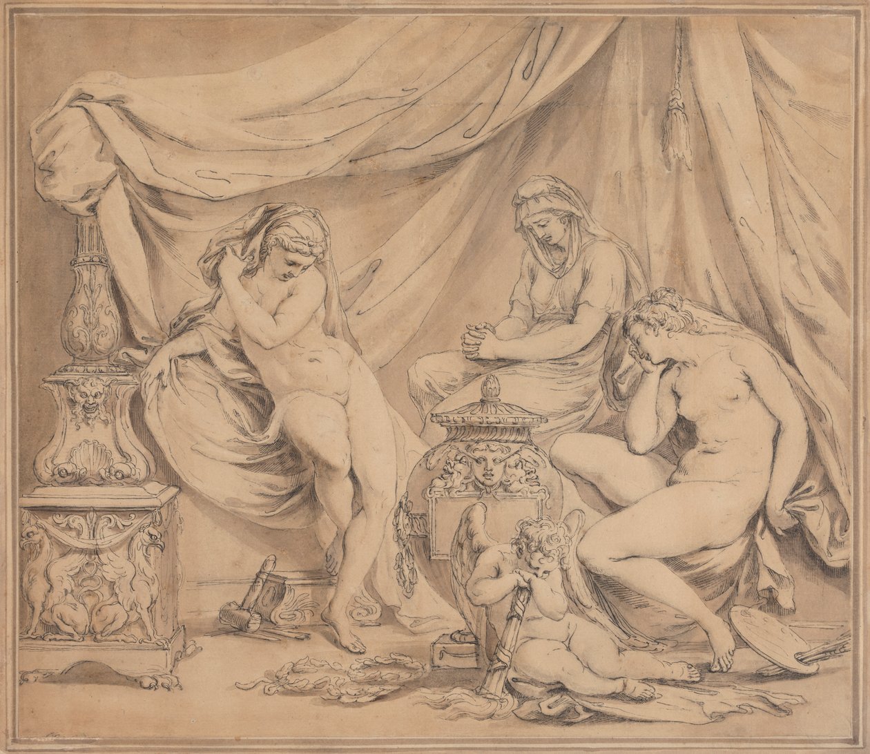 Tervezés Michelangelo emlékének emlékművéhez alkotó: Giovanni Battista Cipriani