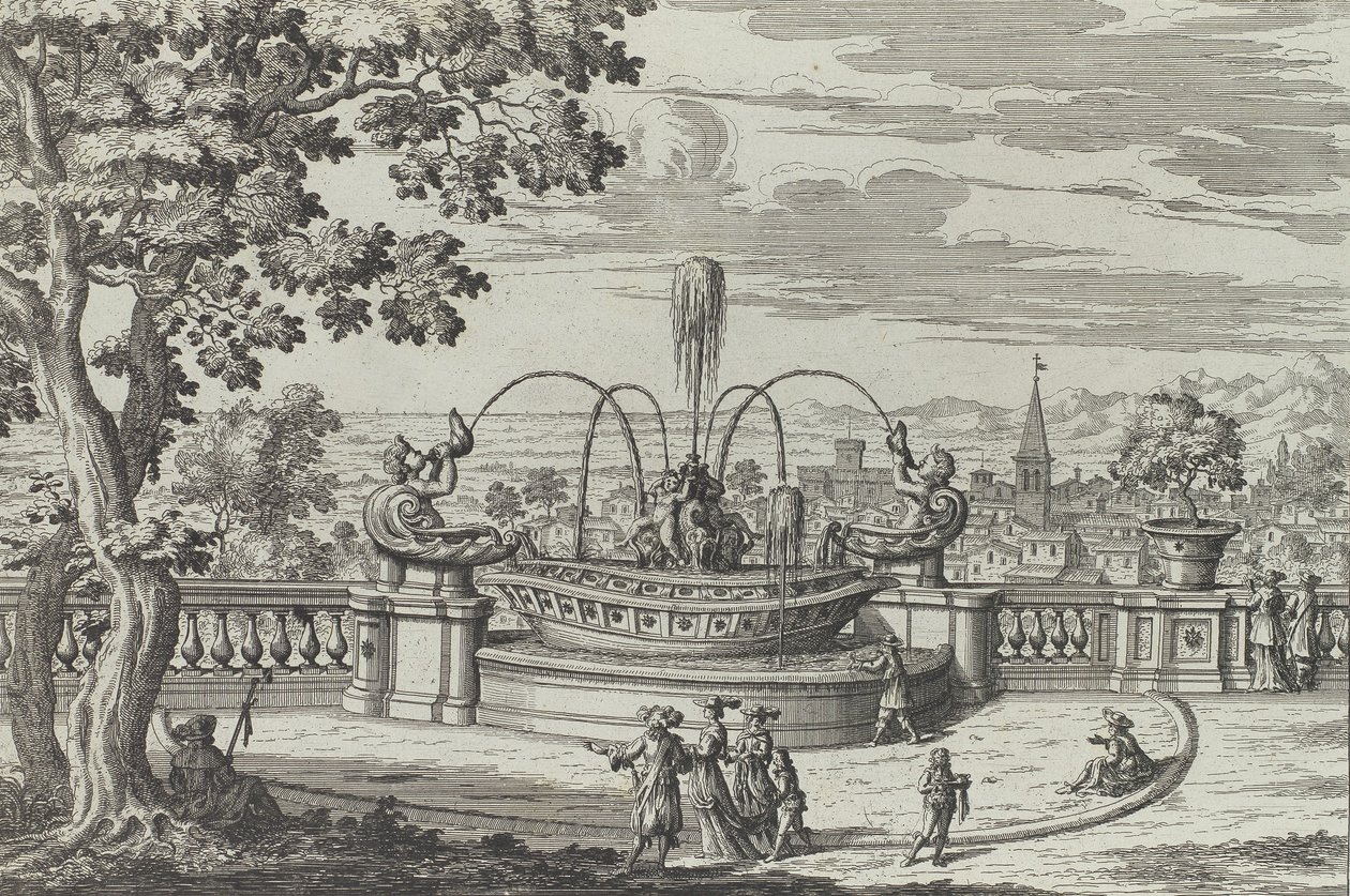 Belvedere-kút Frascatiban ..., 1691 vagy azután. alkotó: Giovanni Battista Falda