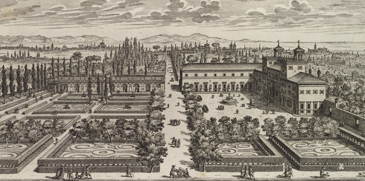 Kilátás a Villa Medicire, 1677 után. alkotó: Giovanni Battista Falda