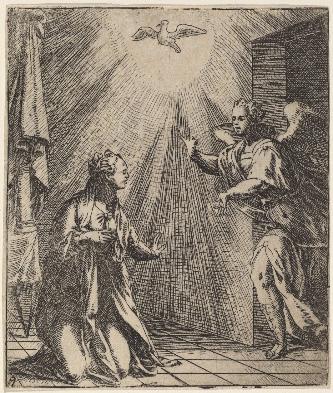 Az Angyali üdvözlet alkotó: Giovanni Battista Fontana