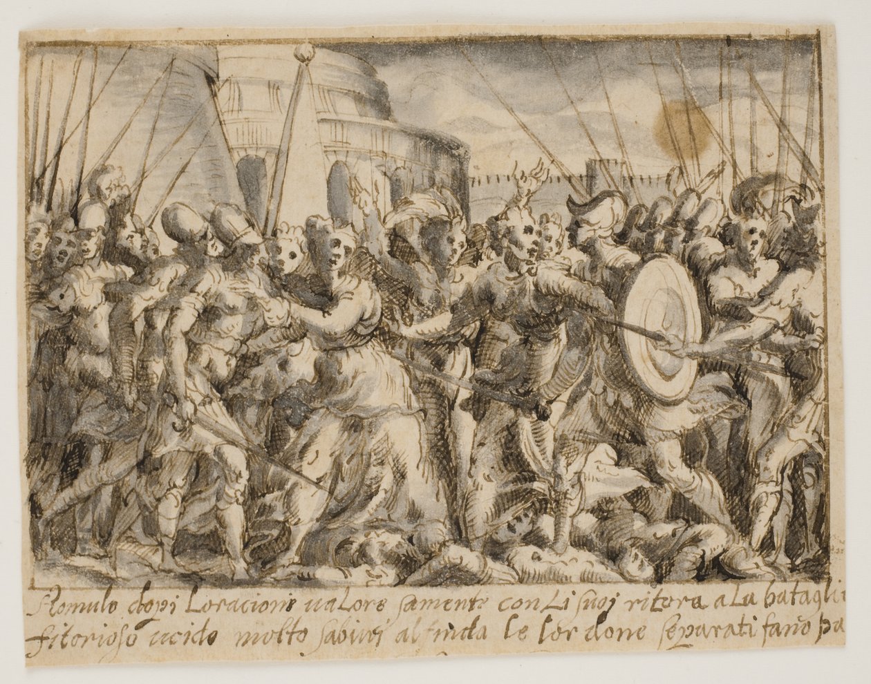 A szabin nők békéről tárgyalnak a rómaiak és a szabinok között alkotó: Giovanni Battista Fontana