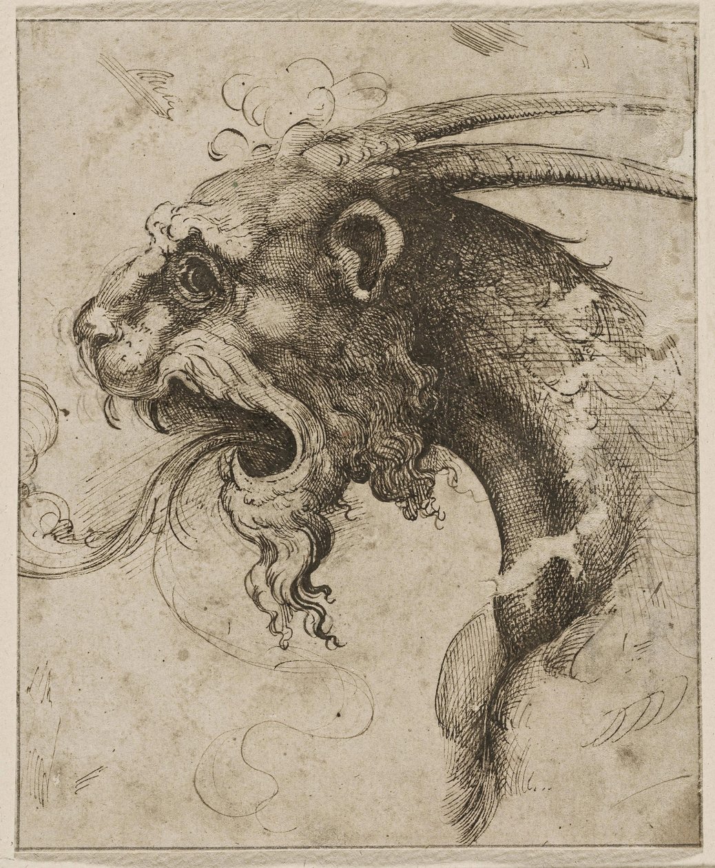 Egy Chimera par Franco (Semolei néven) feje (toll, barna indiai tinta papíron) alkotó: Giovanni Battista Franco