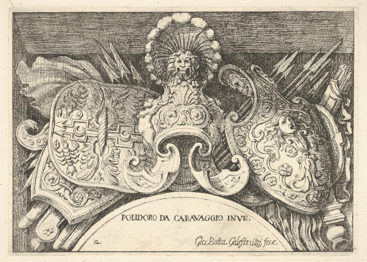 2. tábla: római karok trófeái a második emeleti ablakok feletti díszítésekből ..., 1656-58. alkotó: Giovanni Battista Galestruzzi