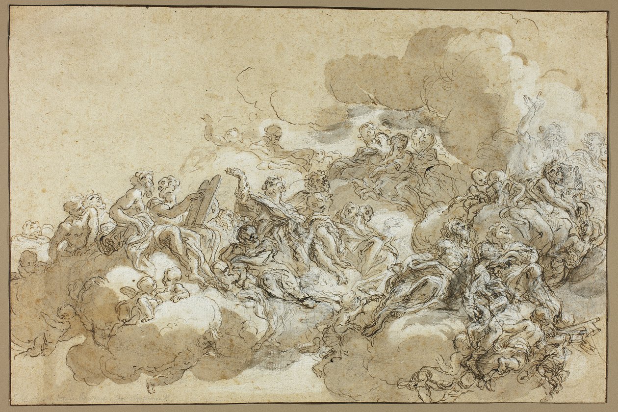 Részletes tanulmány Szent Ágnes mennybemeneteléhez alkotó: Giovanni Battista Gaulli