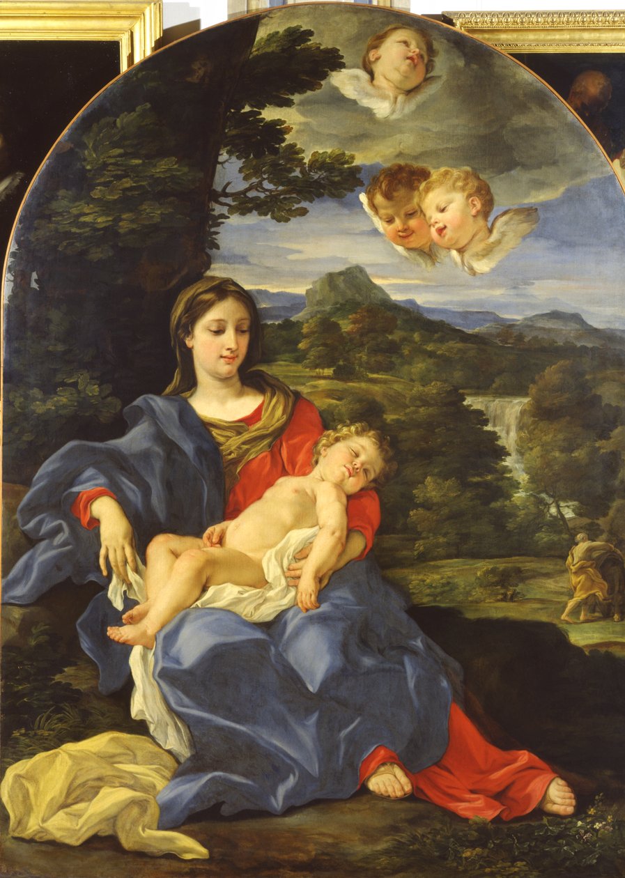 Pihenés az egyiptomi repülés közben alkotó: Giovanni Battista Gaulli