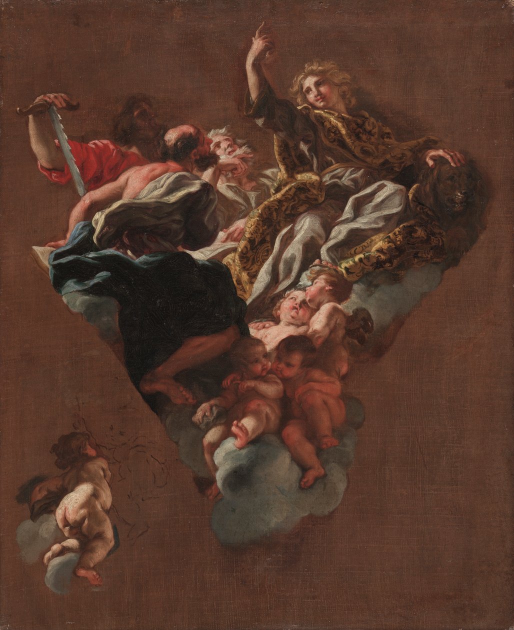 Vázlat az „Izrael négy prófétájához” (az Il Gesù számára, Róma) alkotó: Giovanni Battista Gaulli