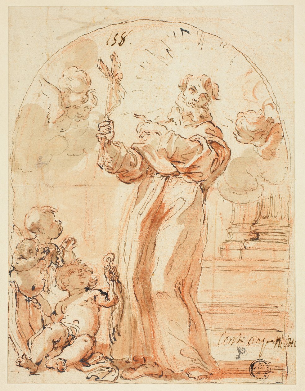 Álló ferences szent, kezében feszület alkotó: Giovanni Battista Gaulli