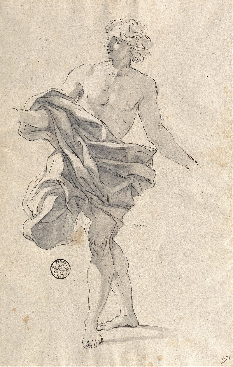 Tanulmány egy táncoló fiatalemberhez alkotó: Giovanni Battista Gaulli