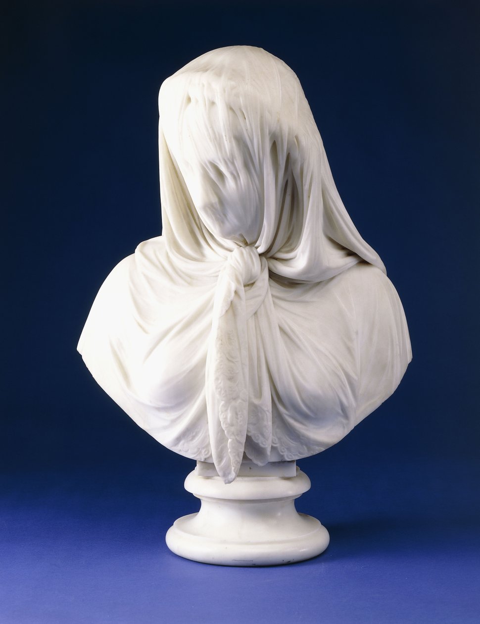 Egy fátyolos nő márvány mellszobra, 1867 alkotó: Giovanni Battista Lombardi