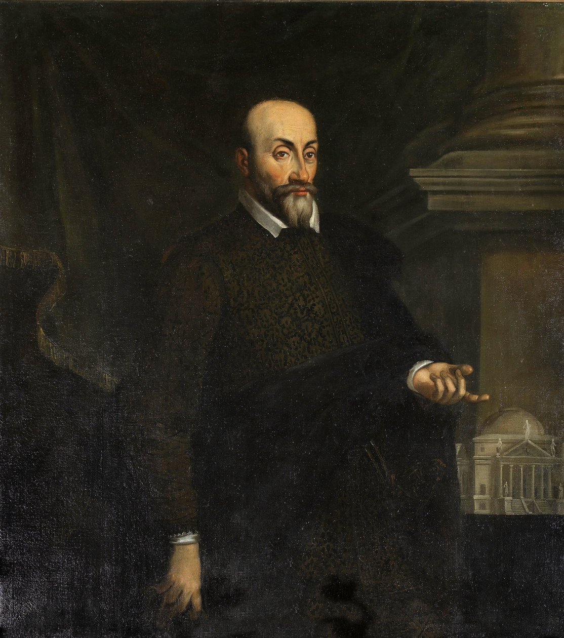 Conte Mario Capra portréja, Maganza, Giovanni Battista (kb. 1513-1586). Olajfestmény alkotó: Giovanni Battista Maganza