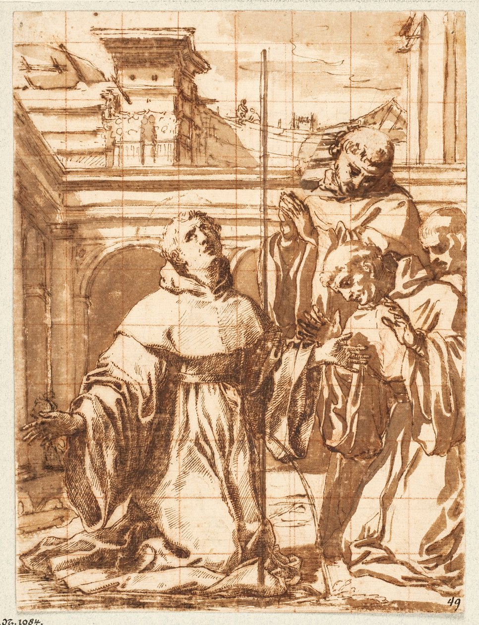 Jelenet Tolentinoi Szent Miklós életéből alkotó: Giovanni Battista Mercati