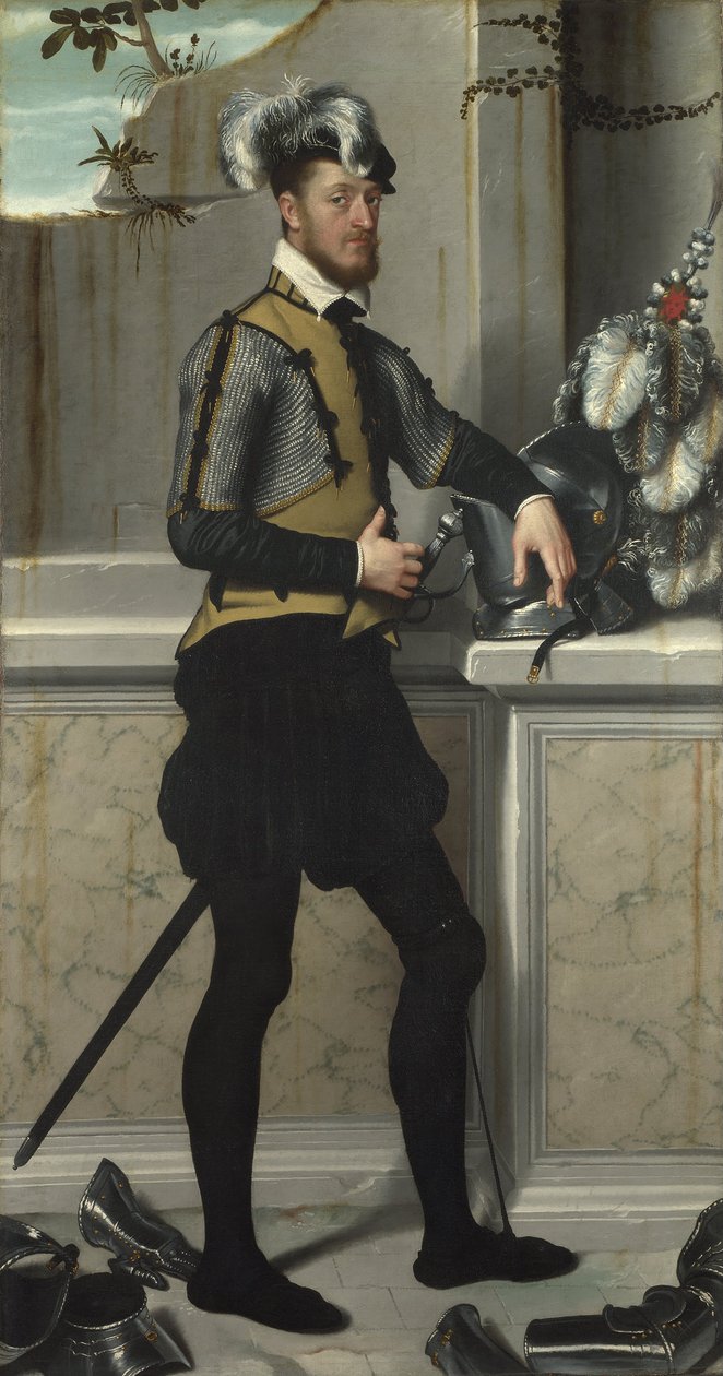 Egy lovag a lovagi sisakjával alkotó: Giovanni Battista Moroni