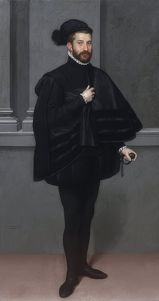 A lovag feketében. 1567 alkotó: Giovanni Battista Moroni