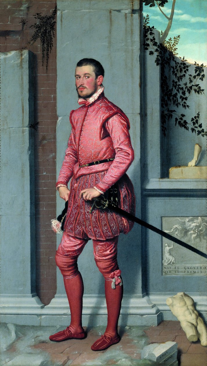 Gian Gerolamo Grumelli par Moroni, Giovan Battista (1520/25-1578). Olaj, vászon, méret: 216x123, c. 1560, Palazzo Moroni, Bergamo alkotó: Giovanni Battista Moroni