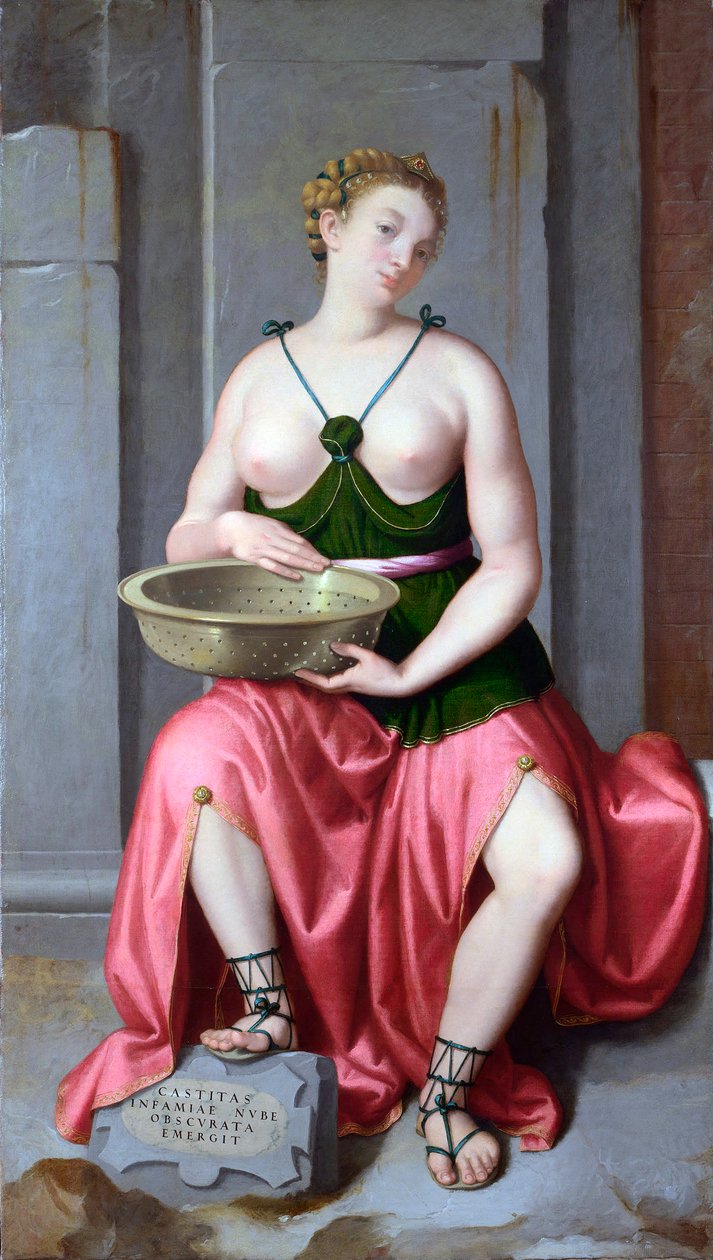 "" A Vestal Romaine Tuccia (Tuzia) portréja "" Peinture de Giovan Battista Moroni (1520 / 25-1578) vers 1555 National Gallery, London alkotó: Giovanni Battista Moroni