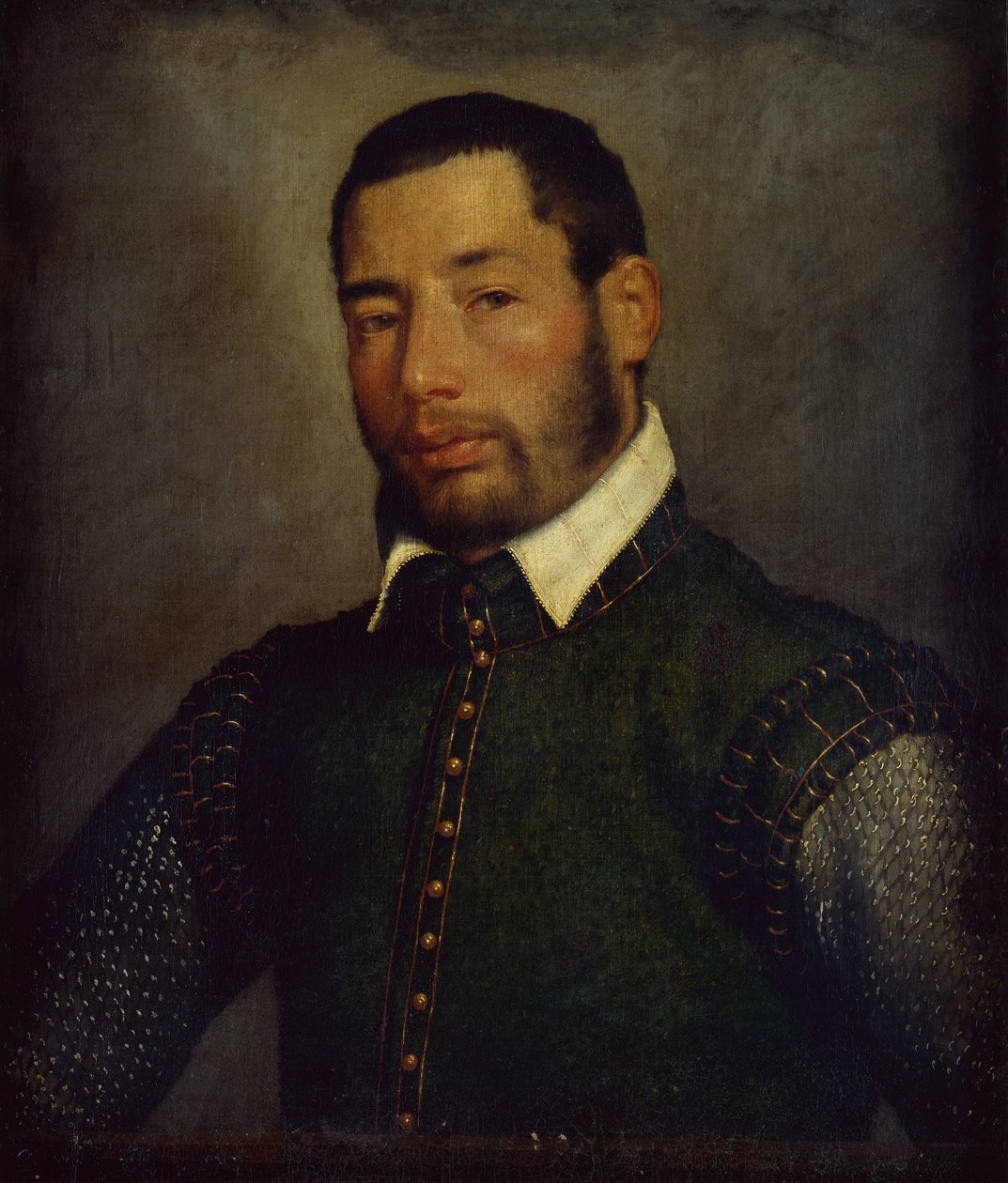 Egy úriember portréja zöld dupla pólóban, 1565 körül (olaj, vászon) alkotó: Giovanni Battista Moroni