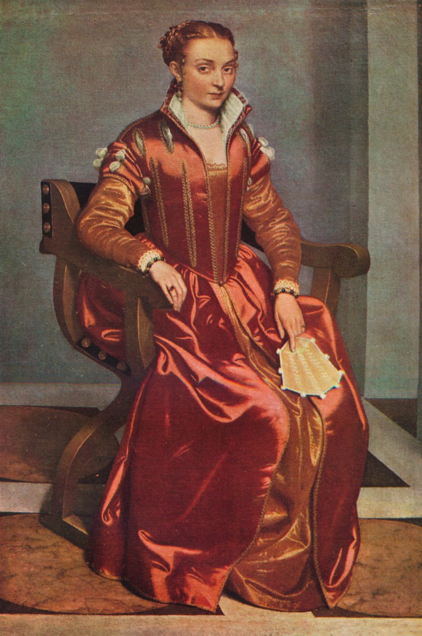 La Dama hölgy portréja Rossóban, c1556-60 alkotó: Giovanni Battista Moroni