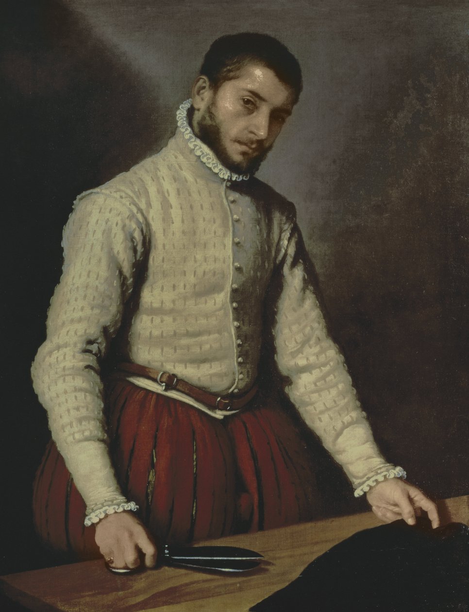 Egy férfi portréja (A szabó) 1570 körül (olaj, vászon) alkotó: Giovanni Battista Moroni