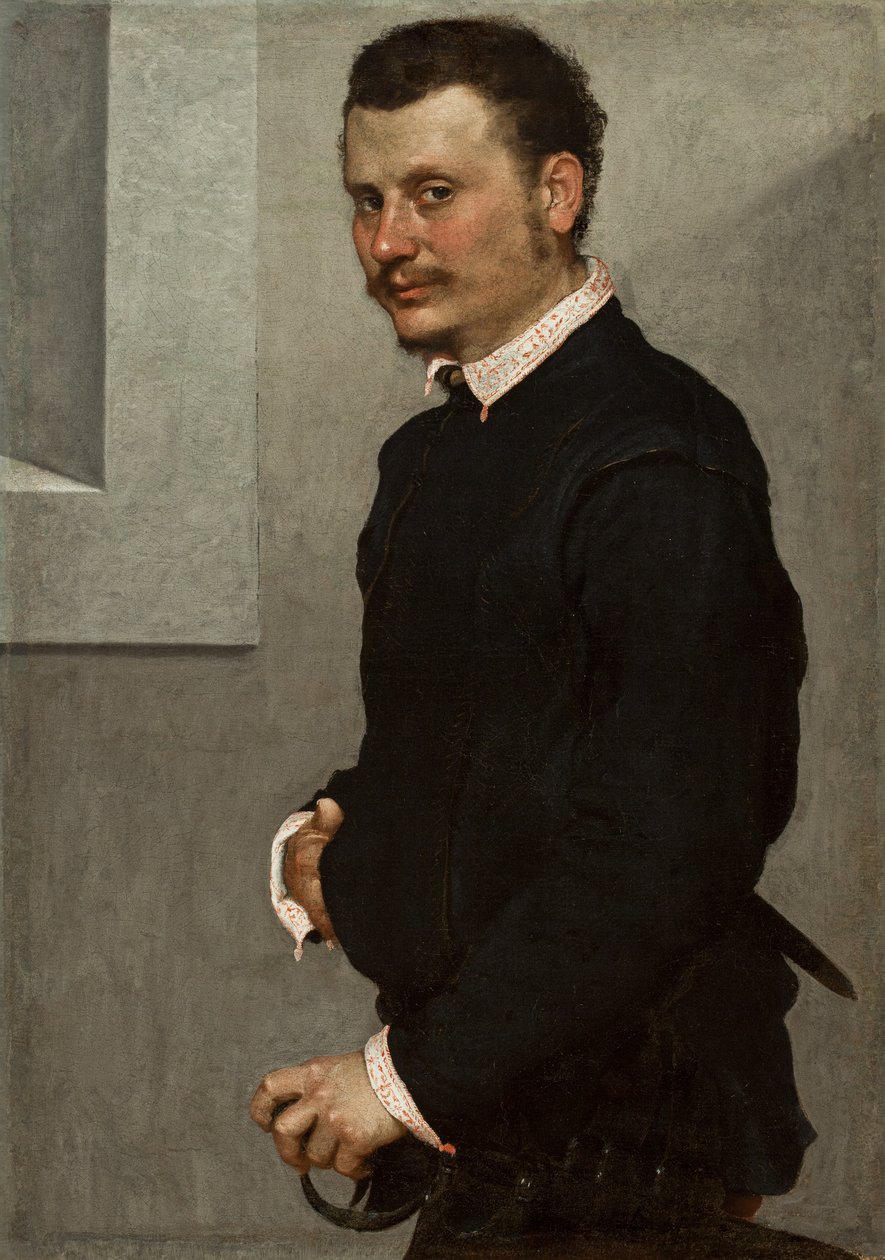Férfi portréja, 1520-24 körül alkotó: Giovanni Battista Moroni