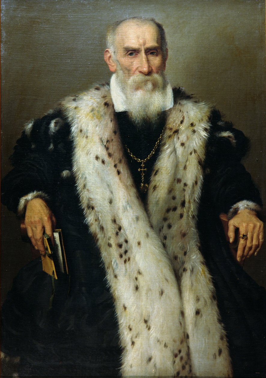 Egy férfi portréja, valószínűleg Gian Gerolamo Albani (szül. 1509), a Velencei Köztársaság Generale Collaterale, a Kiegészítő Területi csapatok tisztének egyenruhájában alkotó: Giovanni Battista Moroni