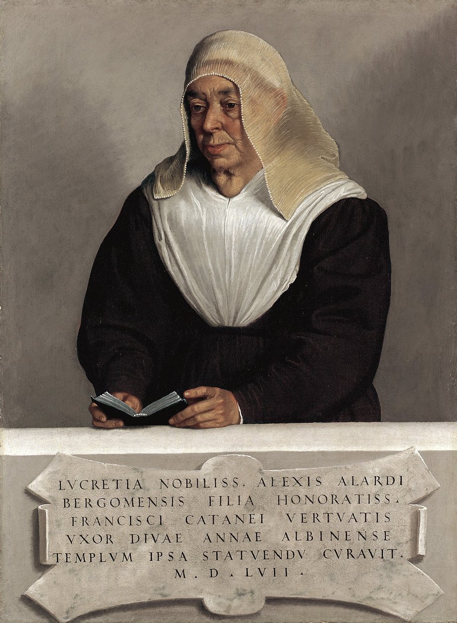 Lucrezia Vertova Agliardi apátnő, 1557 körül (olaj, vászon) alkotó: Giovanni Battista Moroni