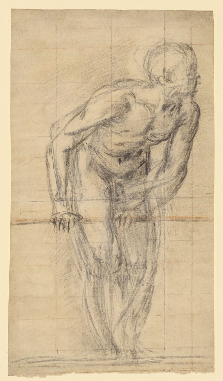 Álló férfiakt (recto); Álló férfiakt (verso) alkotó: Giovanni Battista Naldini