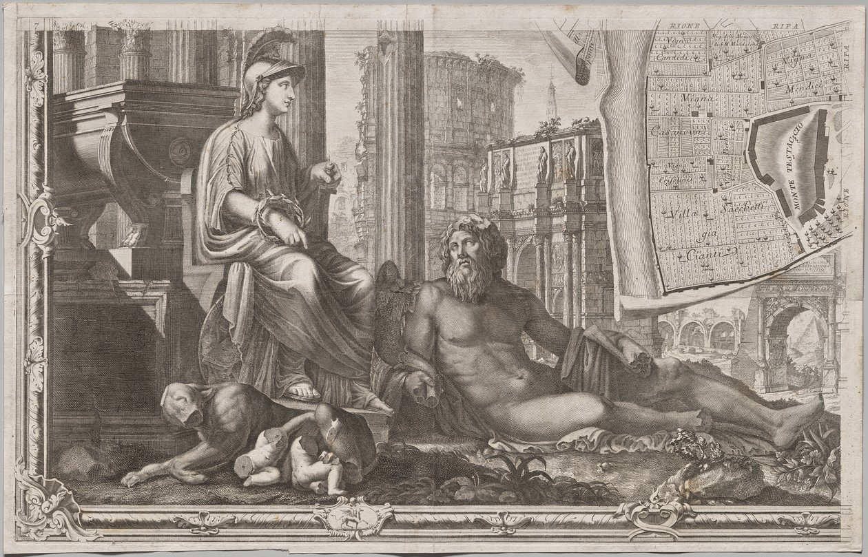 Róma új térképe, amelyet Giambattista Nolli hozott napvilágra MDCCXLVII. évben, La Pianta Grande di Roma néven alkotó: Giovanni Battista Nolli