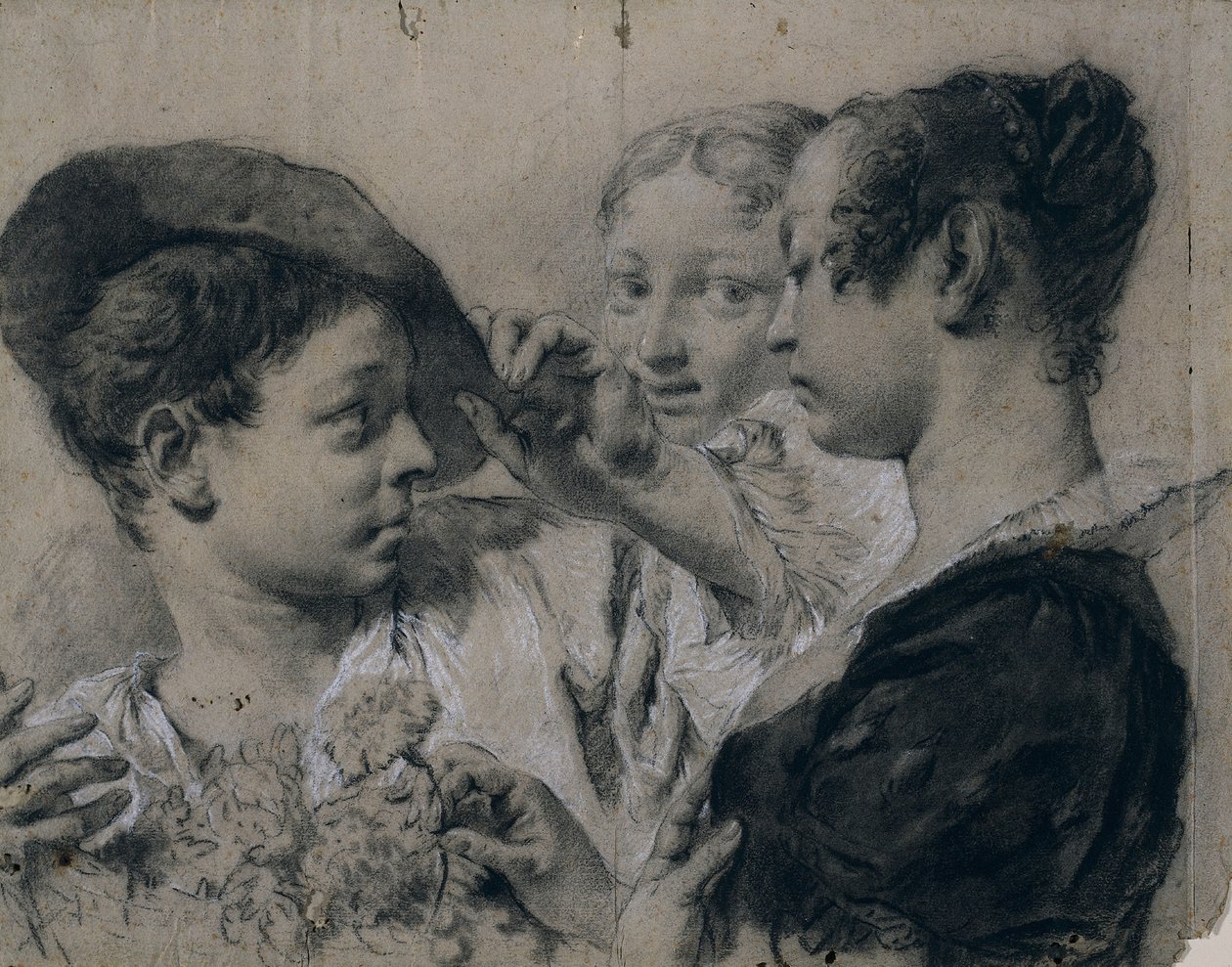 Egy fiatal nő rózsaszínt vásárol egy fiatal férfitól alkotó: Giovanni Battista Piazzetta