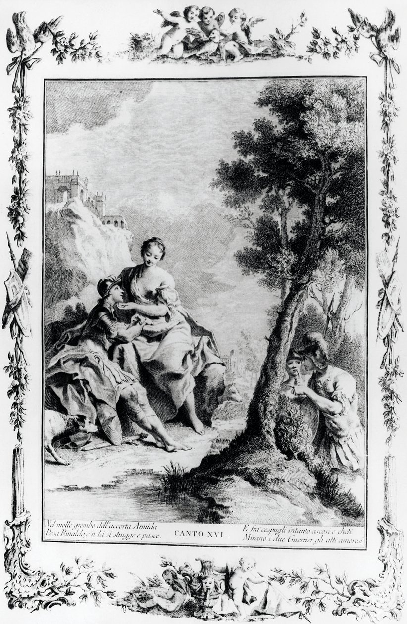 Armida és Rinaldo látták Carlo és Ubaldo keresztesek, XVI. ének, Jeruzsálem kézbesítve alkotó: Giovanni Battista Piazzetta
