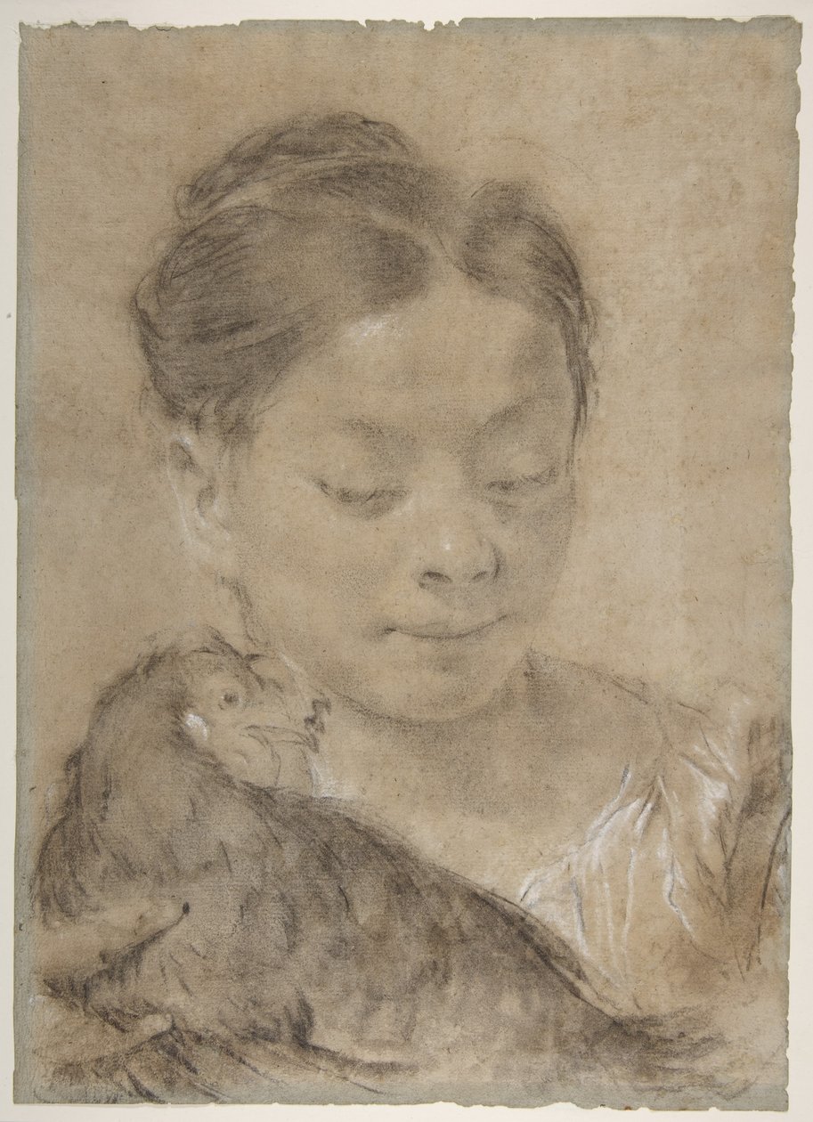 Lány egy tyúkkal alkotó: Giovanni Battista Piazzetta