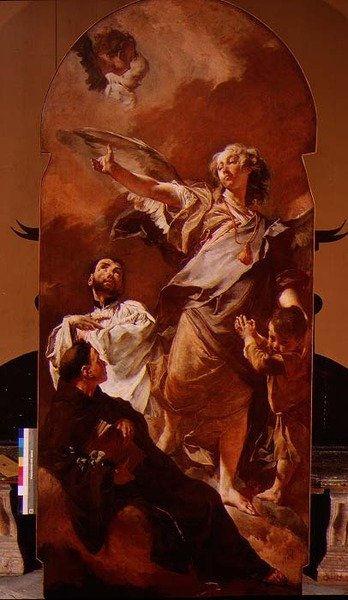 Őrangyal Páduai Szent Antal és Szent Gaetano Thiene társaságában alkotó: Giovanni Battista Piazzetta