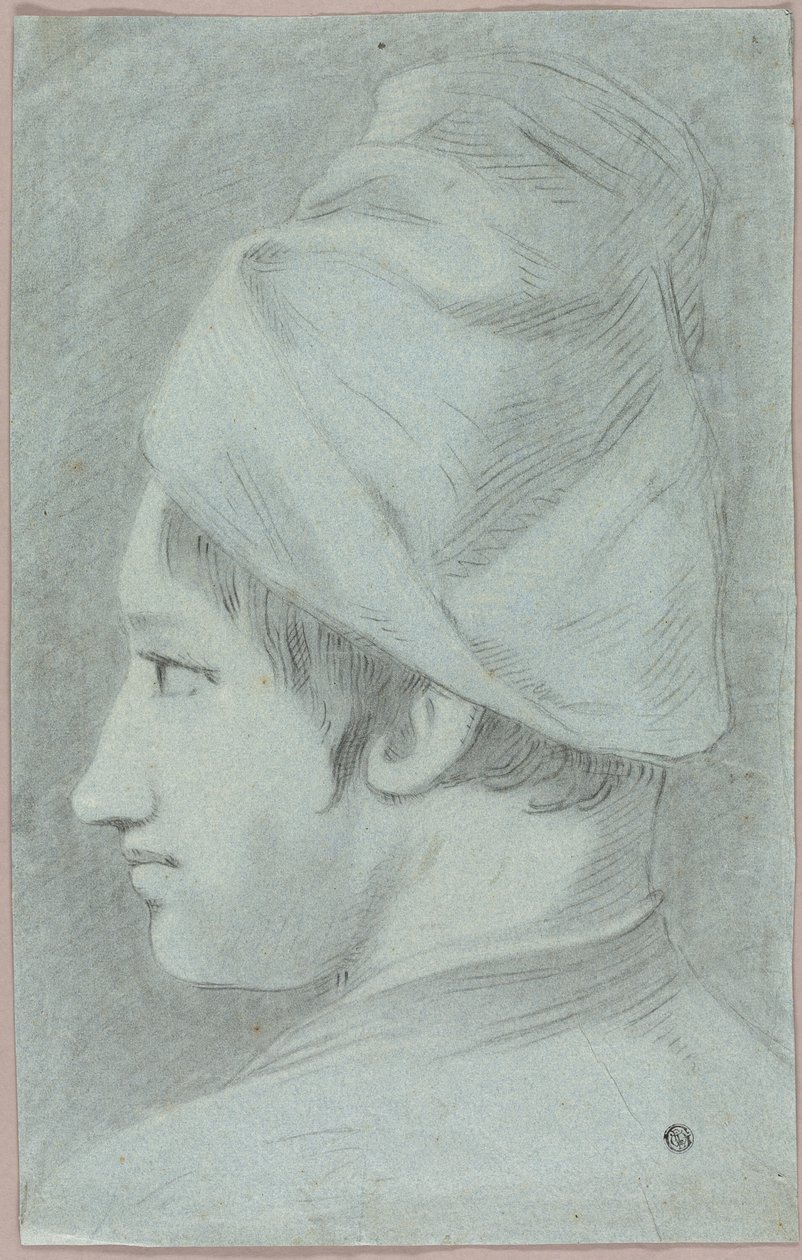 Fej a fiú visel kalapot profilban alkotó: Giovanni Battista Piazzetta