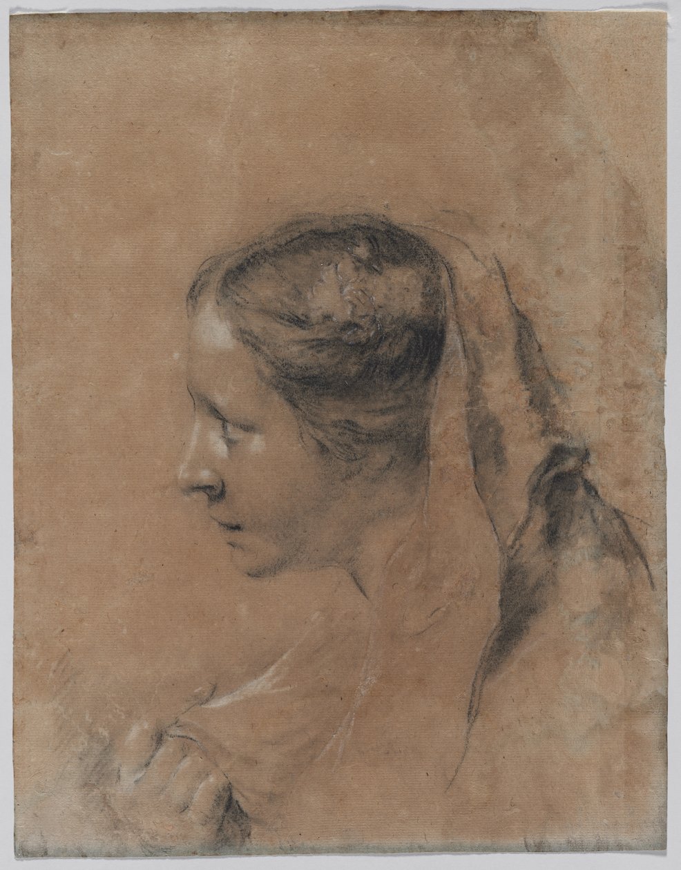 Profilos nő feje sállal alkotó: Giovanni Battista Piazzetta