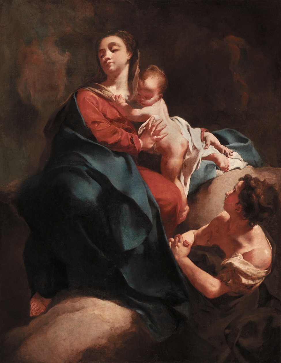 Madonna és gyermeke egy imádó alakkal alkotó: Giovanni Battista Piazzetta