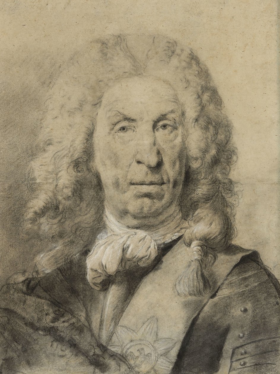 Von der Schulenburg marsall portréja, 1735 körül (fekete-fehér kréta szénnel, papír) alkotó: Giovanni Battista Piazzetta
