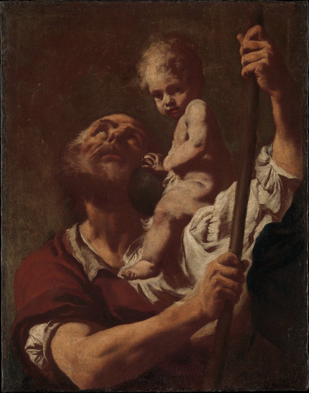 Szent Kristóf, aki a kis Jézust viszi a karjában alkotó: Giovanni Battista Piazzetta