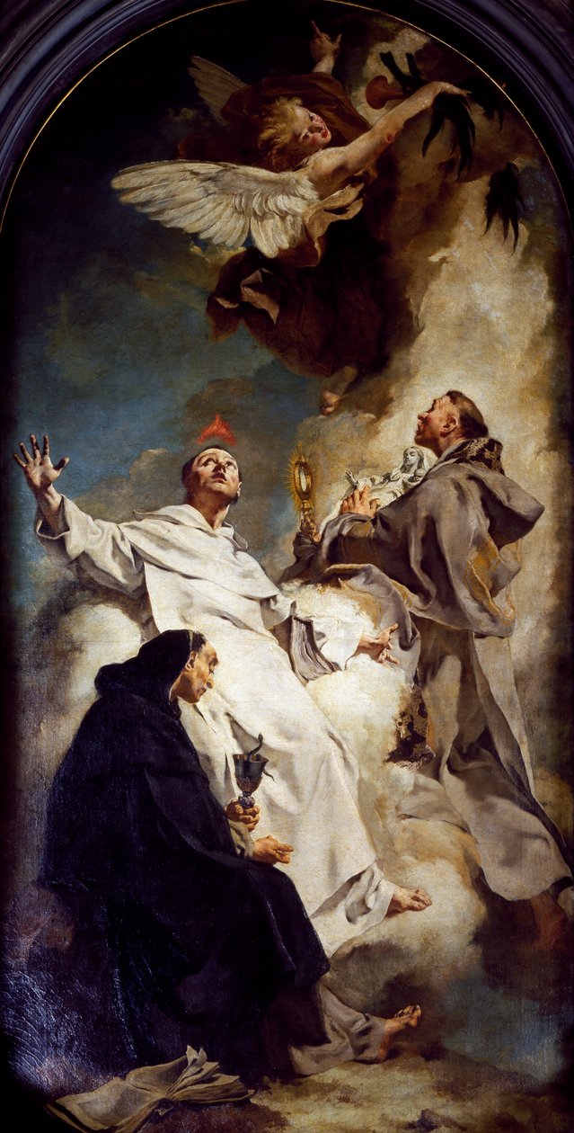 Szent Vince, Jácint és Bertrand, Giovanni Battista Piazzetta (1628-1754), Jezsuiták vagy Rózsafüzér Szent Mária temploma, Velence, Olaszország alkotó: Giovanni Battista Piazzetta