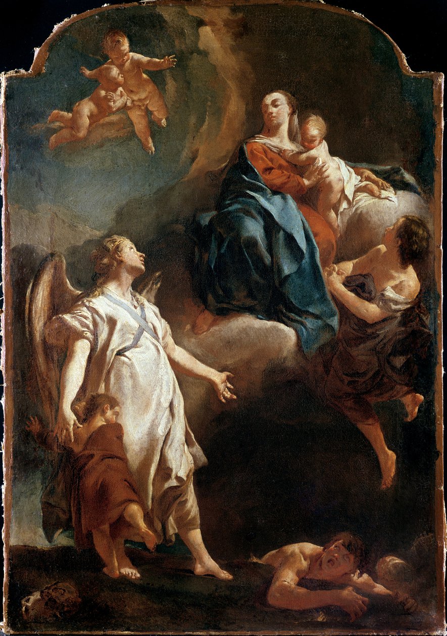 Madonna megjelenése az őrangyalnak alkotó: Giovanni Battista Piazzetta