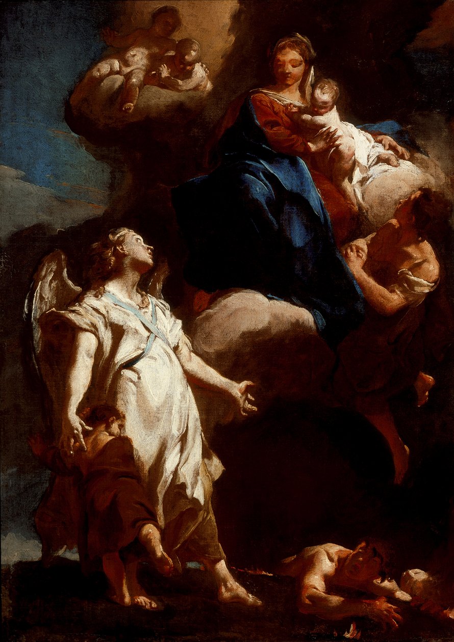 A Szűzanya megjelenik az őrangyalnak alkotó: Giovanni Battista Piazzetta
