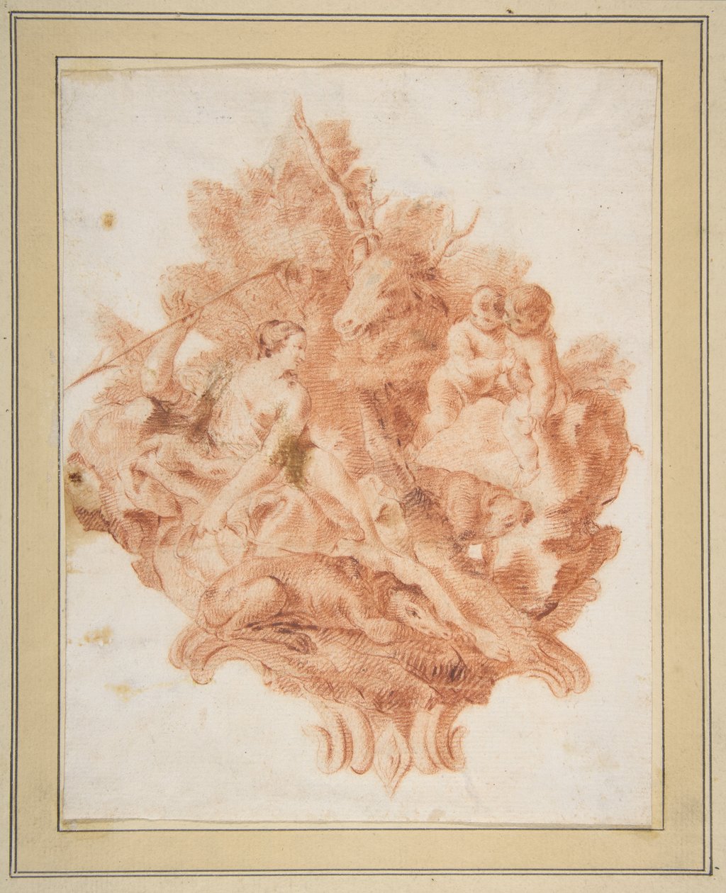 Vignette zur Illustration von Torquato Tassos "Gerusalemme Liberata" (X:78) alkotó: Giovanni Battista Piazzetta