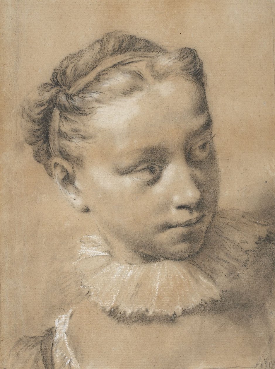 Fodros gallért viselő fiatal lány alkotó: Giovanni Battista Piazzetta