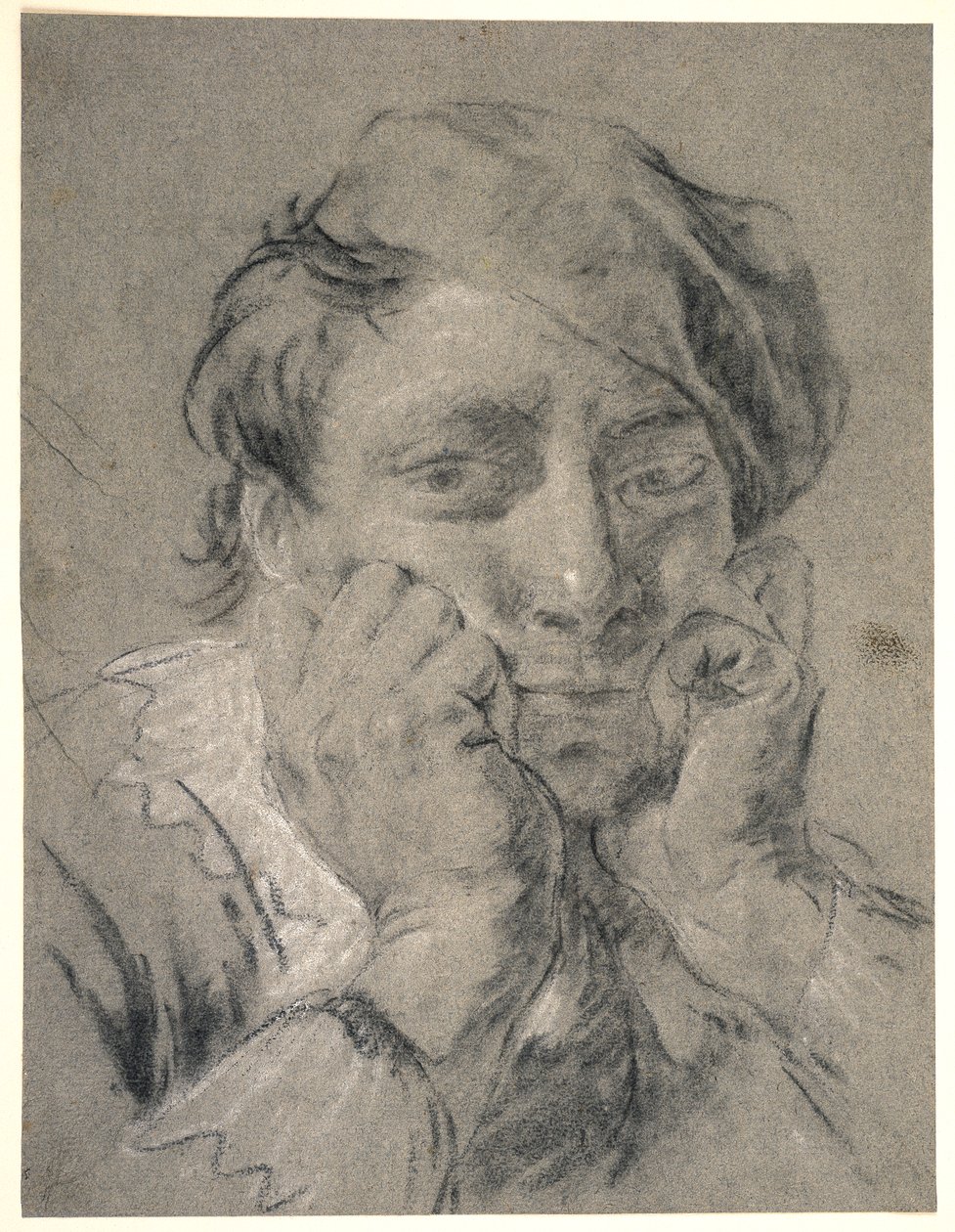 Fiatal férfi Barettával, kezével a fejét támasztva alkotó: Giovanni Battista Piazzetta
