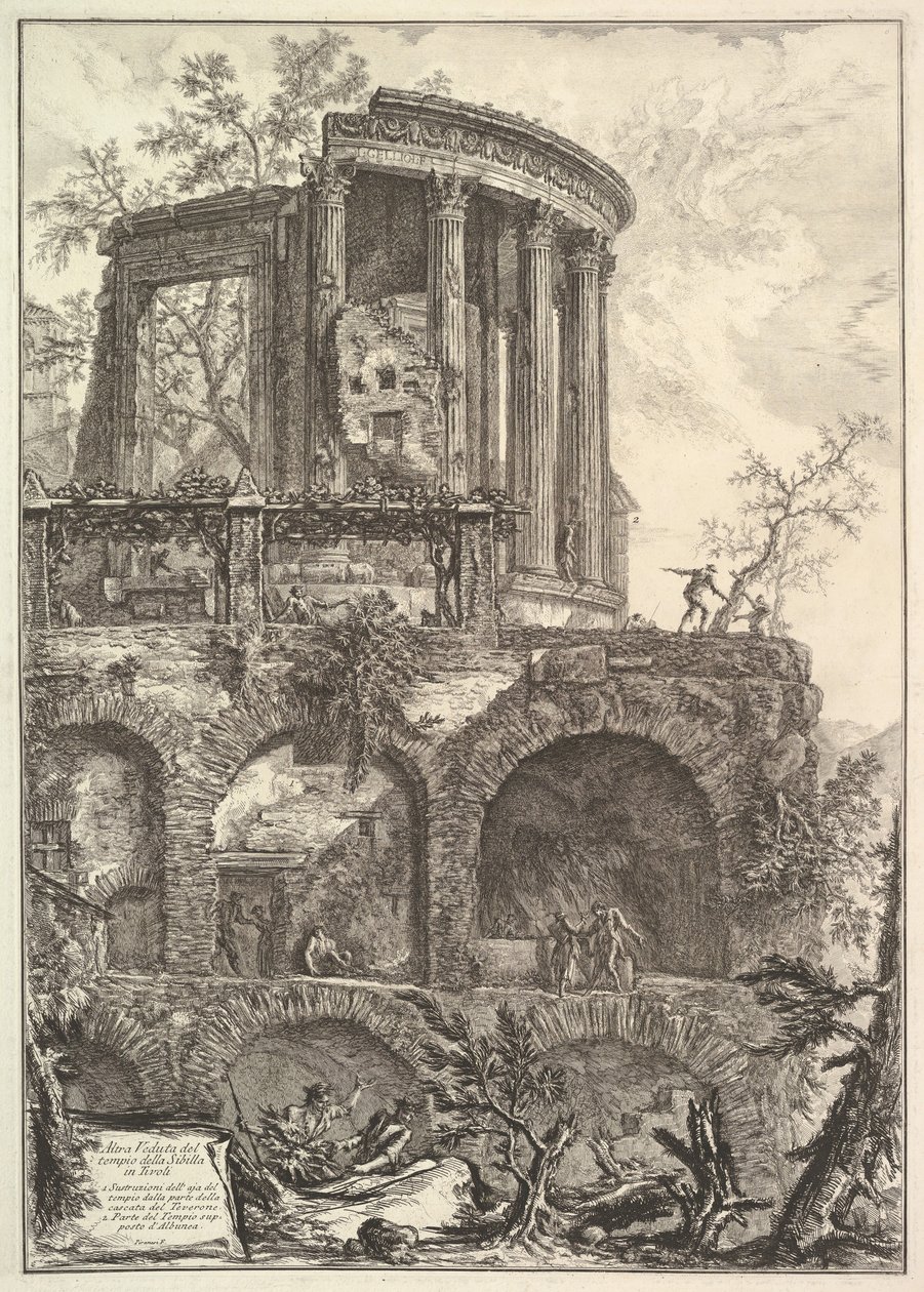Altra V. del Tempio della Sibilla Tivoliban Egy másik nézet a Sib templomáról..., 18. század. alkotó: Giovanni Battista Piranesi