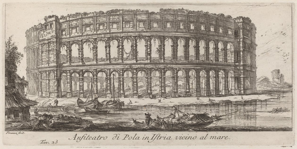 Pólai amfiteátrum Isztrián alkotó: Giovanni Battista Piranesi