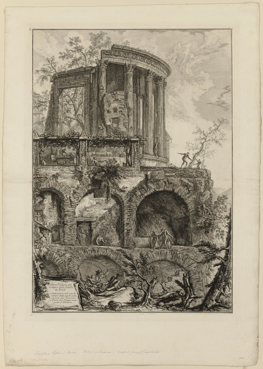 Egy másik nézet a tivolii Szibilla-templomról, a Views of Rome-ból alkotó: Giovanni Battista Piranesi